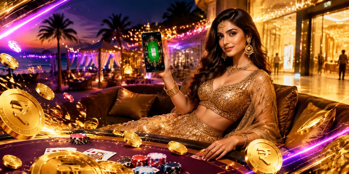 Poker game interface on a mobile screen in Goa setting